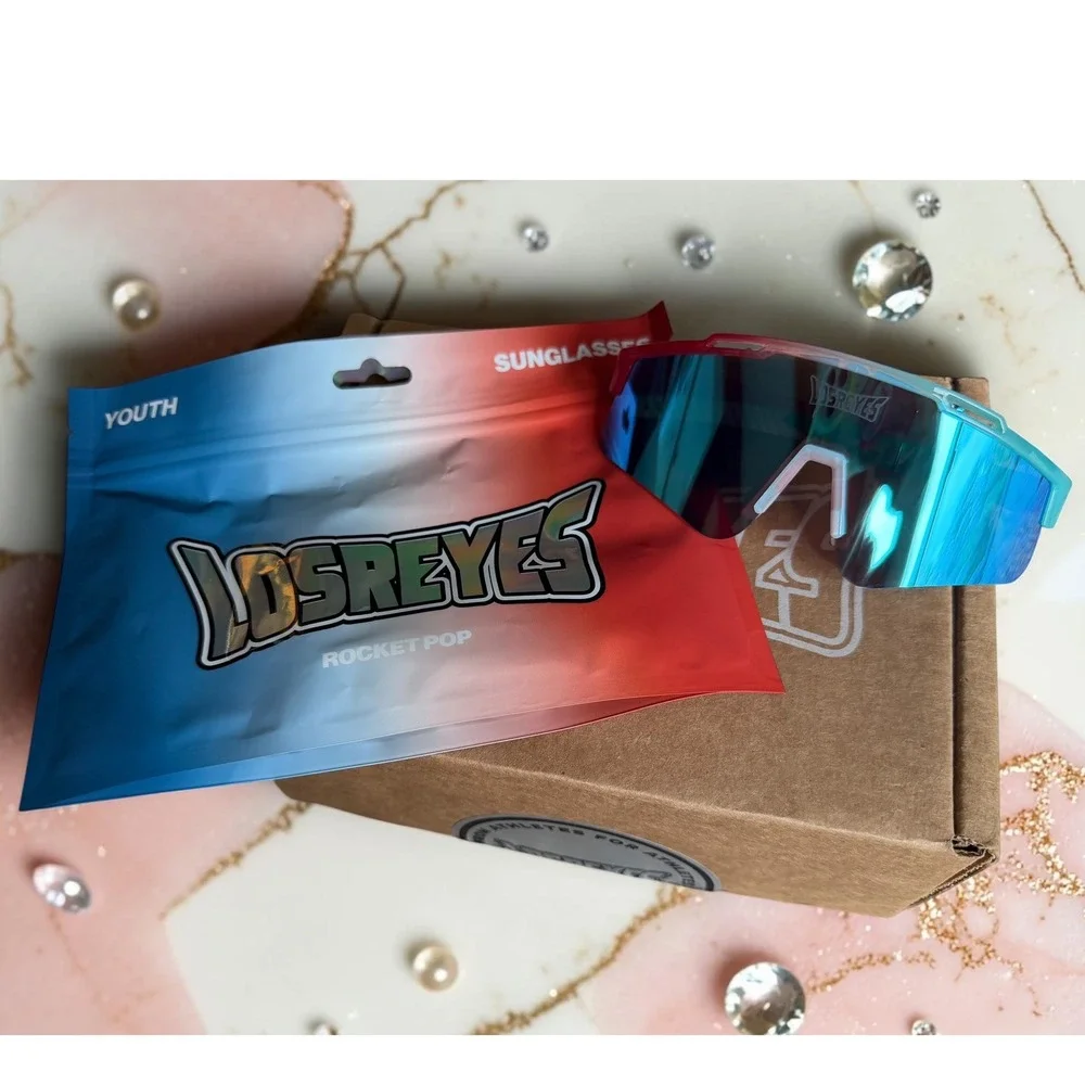 Los Reyes Rocket Pop Youth Sunglasses Red White Blue UV 400 Sport Shades NEW